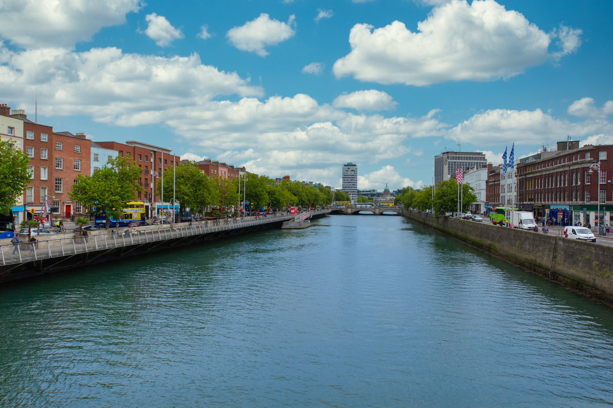 view along the river liffey in Dublin 