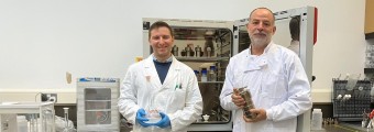 A picture of Luca Terribili (lead author) and Dr Juan Diego Rodriguez-Blanco, Principal Investigator of this study.